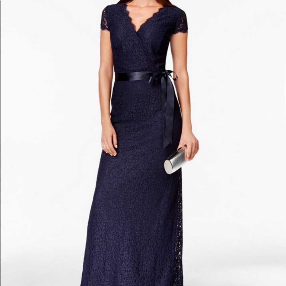 COPY - Navy Adrianna Papell Lace Gown - 10
